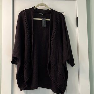 NWT LANE BRYANT DOLMAN 3/4 sleeve open front cardigan sweater deep purple 14/16